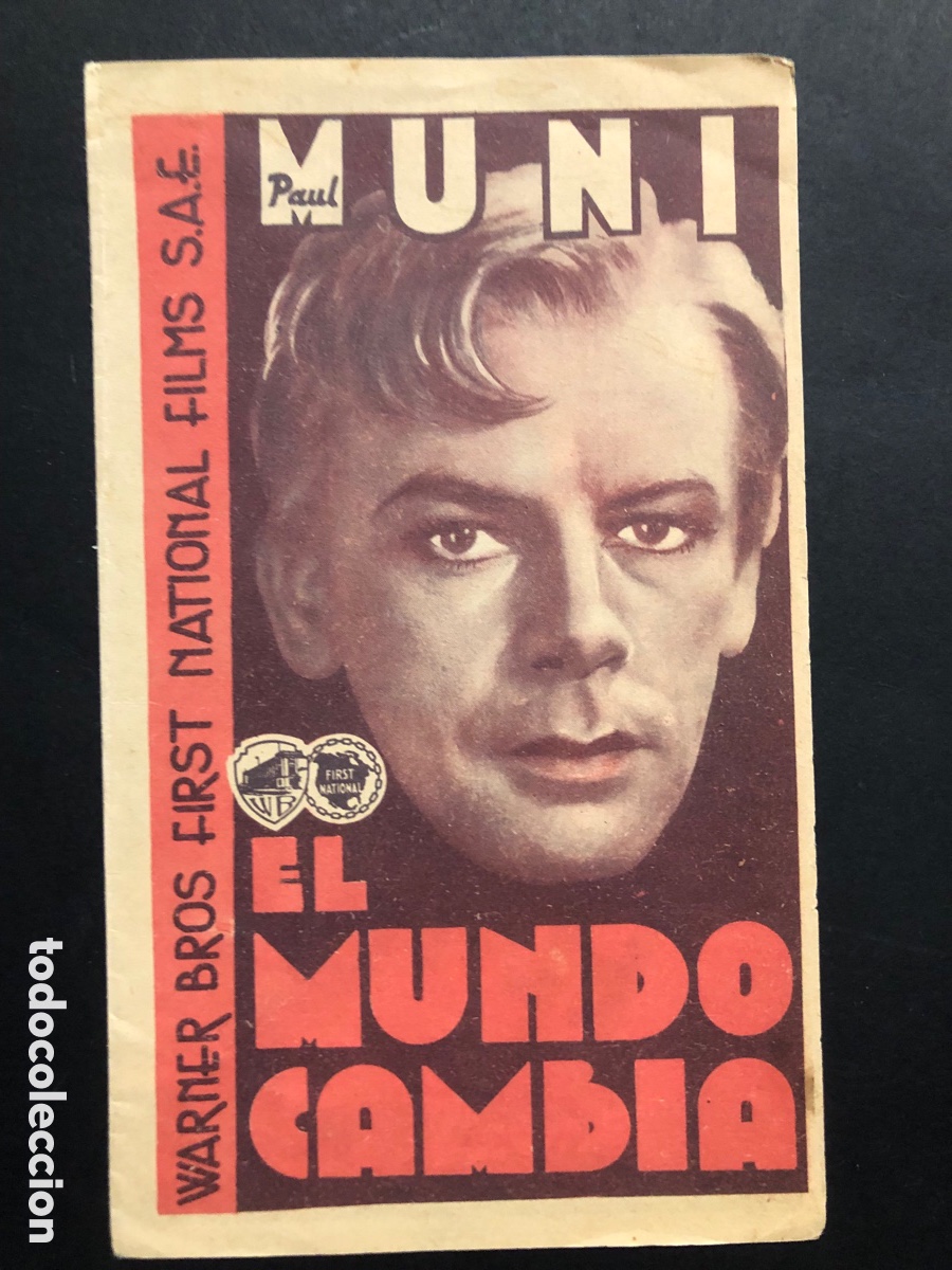 Kino: Programa el mundo cambia paul Muni con publicidad cine kursaal A6