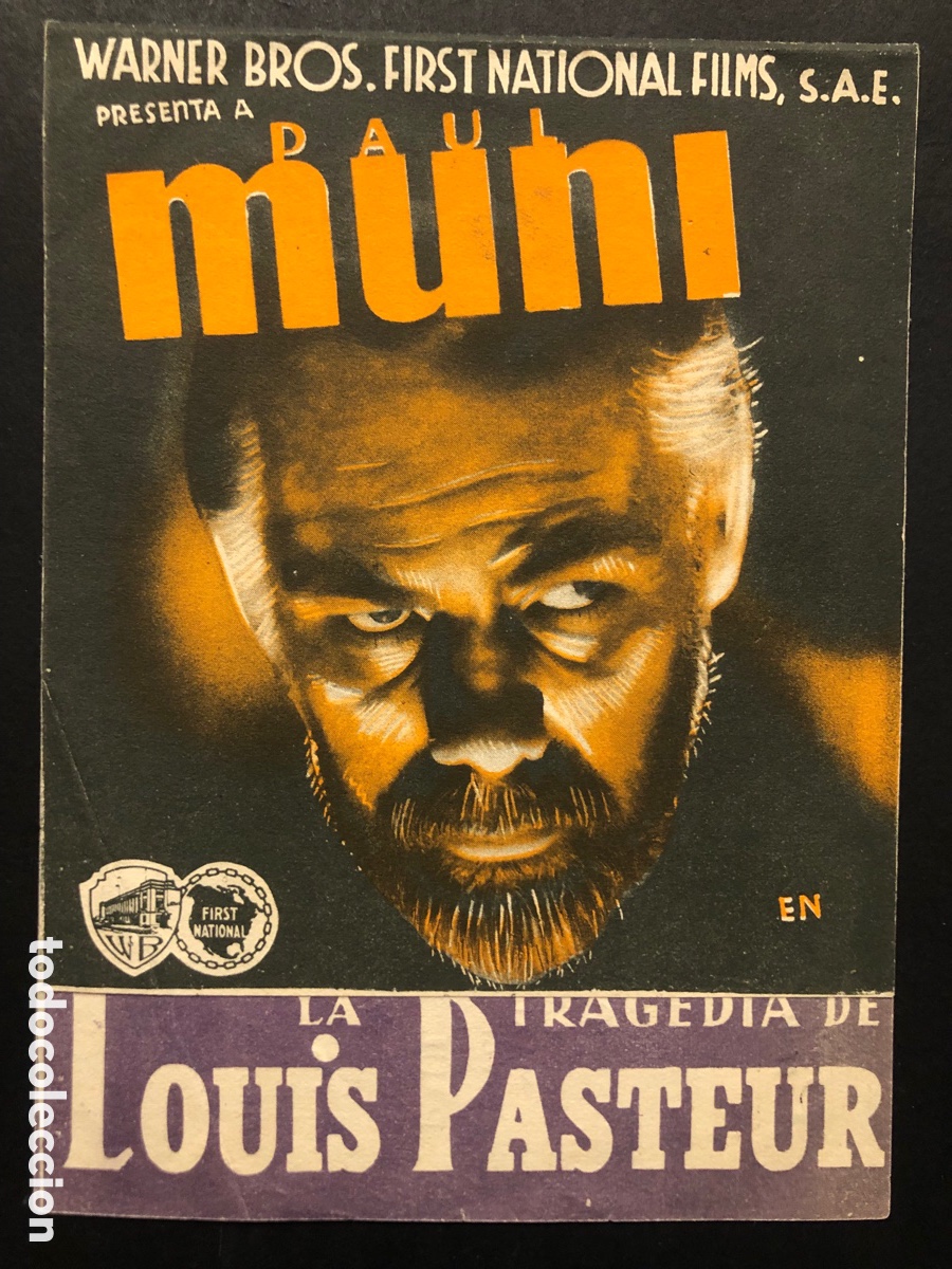 Kino: Programa la tragedia de louis pasteur paul Muni con publicidad cine espa&ntilde;oleto jativa A6