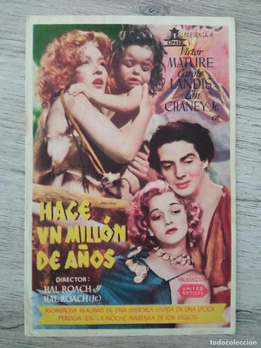  Flyers Publicitaires de films Anciens: HACE UN MILLON DE A&Ntilde;OS, VICTOR MATURE