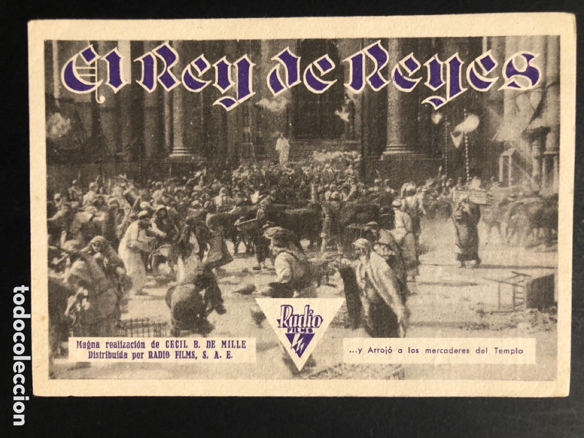 Kino: Programa el rey de reyes cecil B DeMille H B Warner con publicidad centro popular vilassanes A6