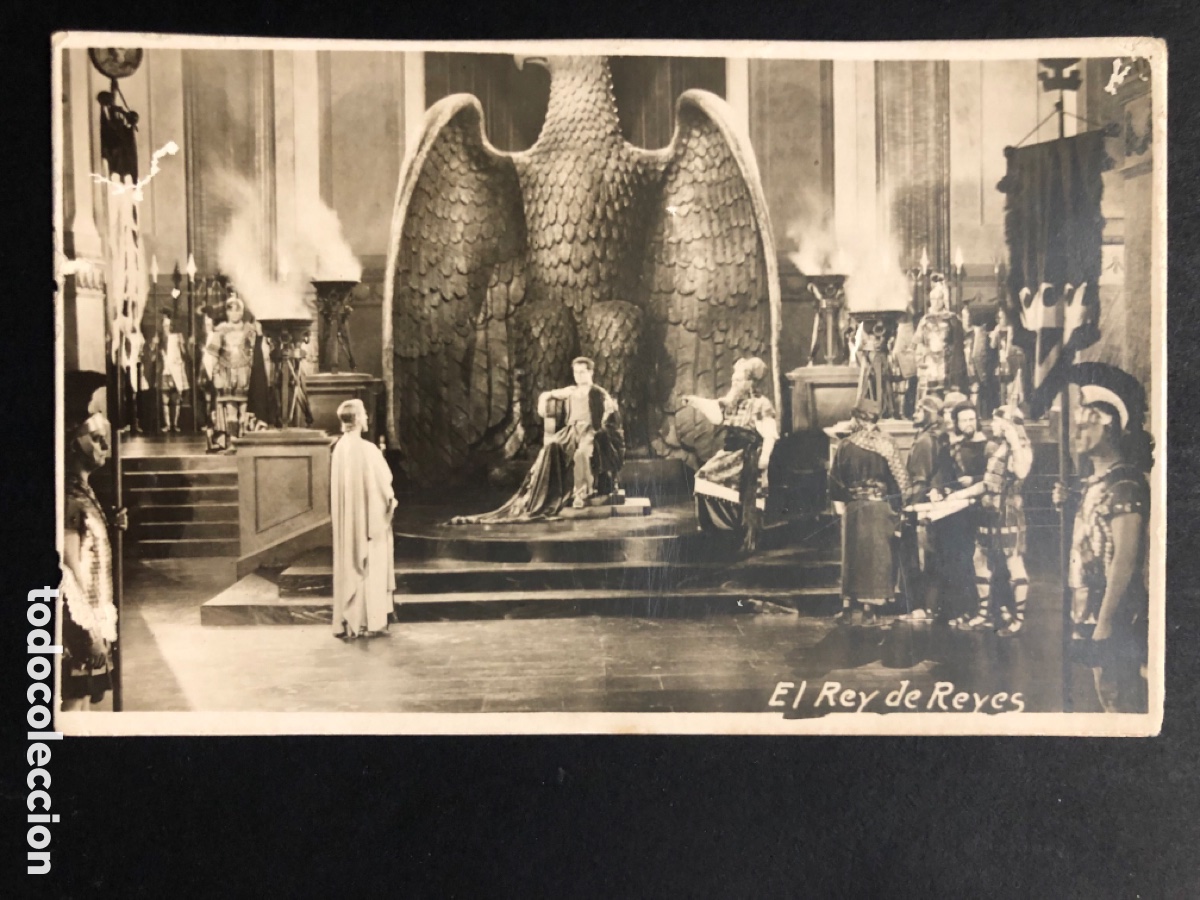 Kino: Programa el rey de reyes cecil B DeMille H B Warner con publicidad cine Goya A6