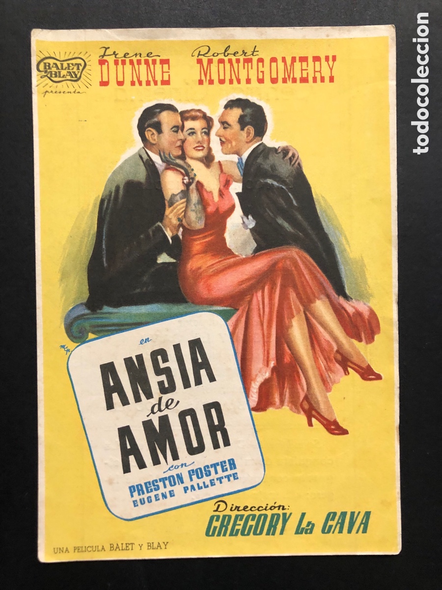 Kino: Programa ansia de amor irene Dunne con publicidad central cinema isla Cristina A6