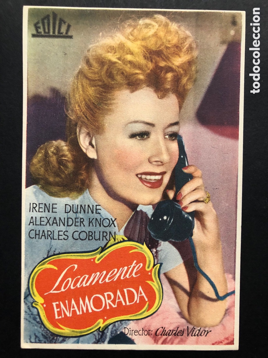 Kino: Programa locamente enamorada irene Dunne con publicidad cine Capitolio castellon A6