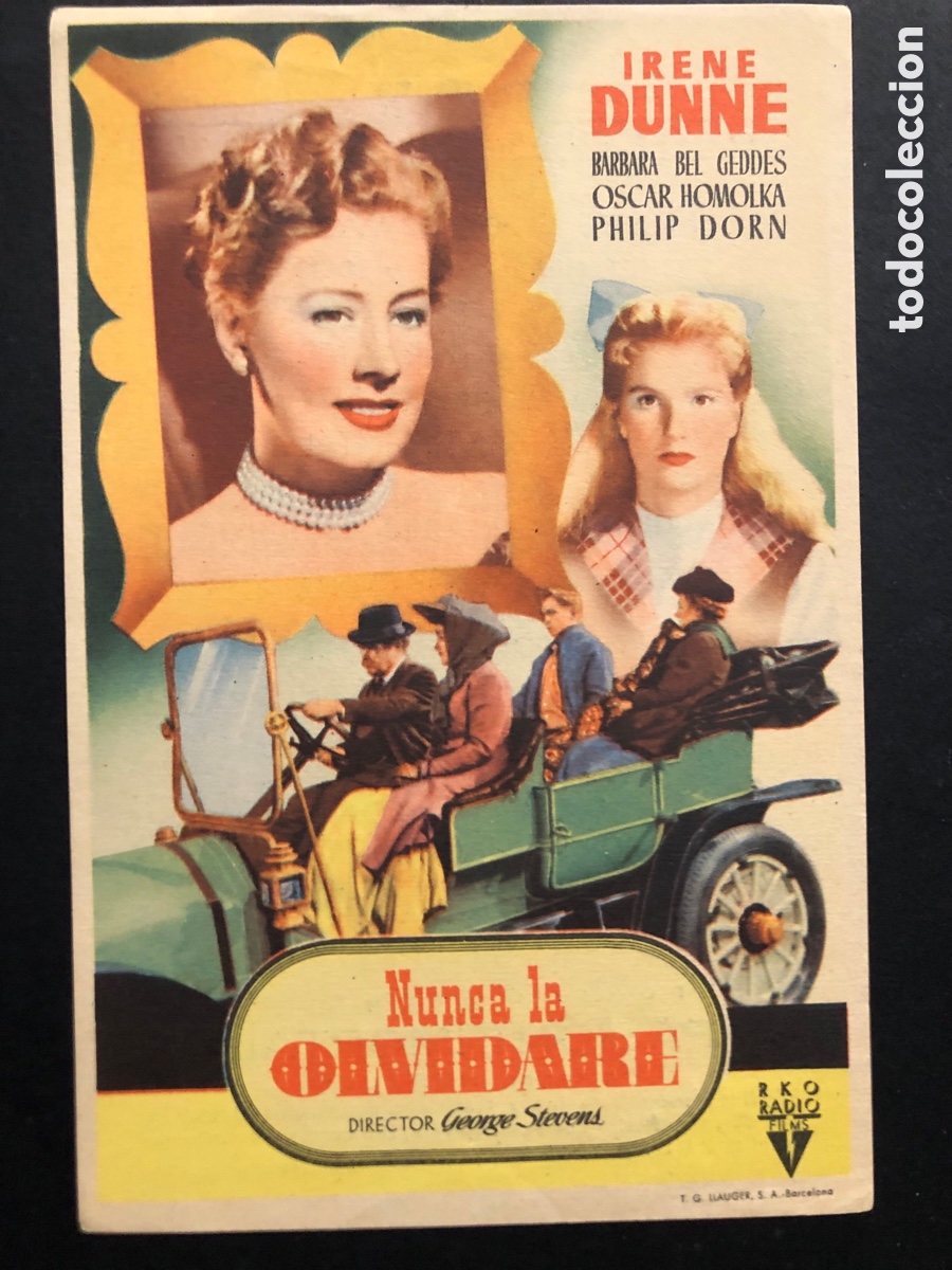 Kino: Programa nunca la olvidare irene Dunne con publicidad cine rex castellon A6