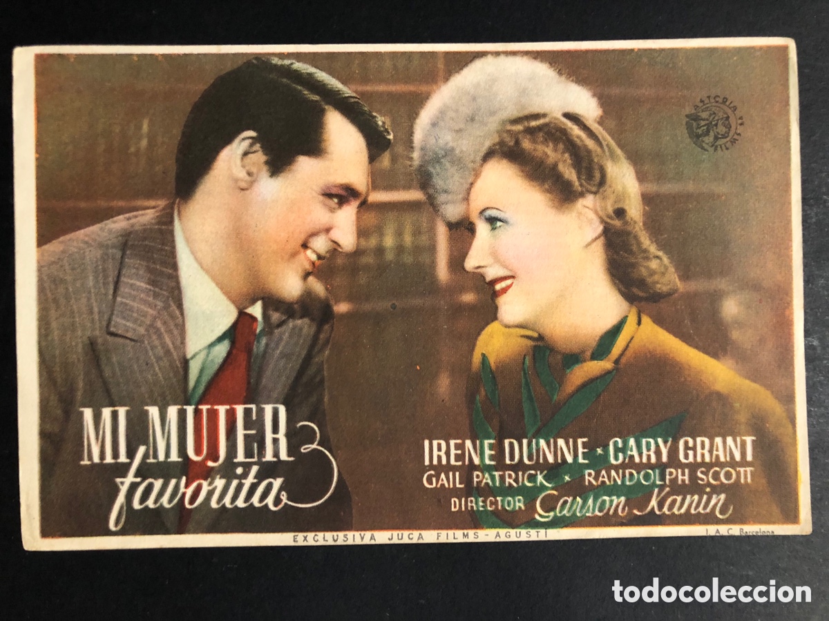 Kino: Programa mi mujer favorita irene Dunne cary grant con publicidad cine ramblas A6