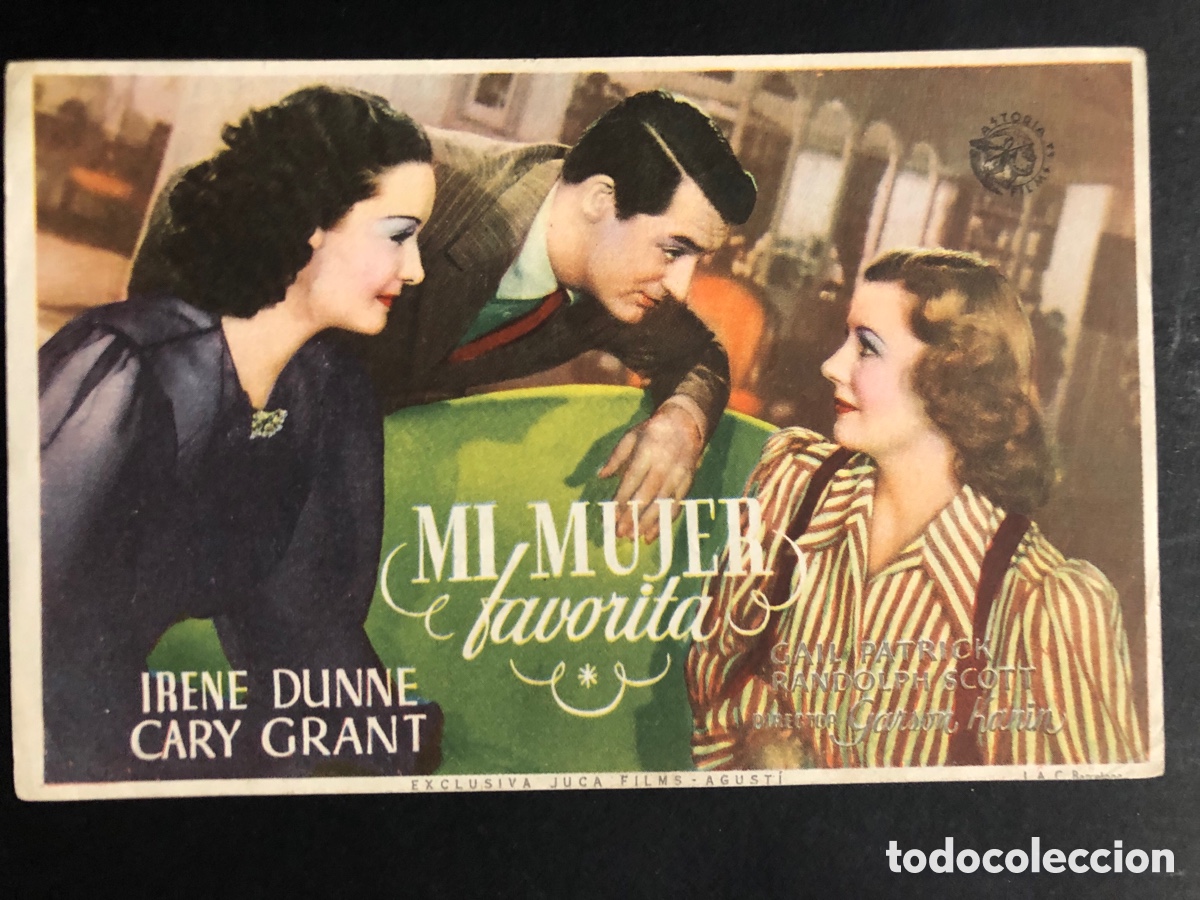 Kino: Programa mi mujer favorita irene Dunne cary grant con publicidad teatro velasco Astorga A6