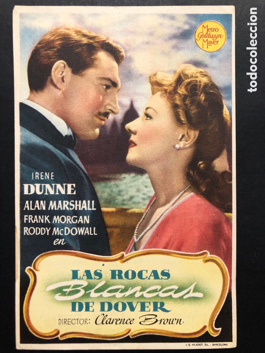 Kino: Programa las rocas blancas de Dover irene Dunne con publicidad cine l&iacute;rico valencia A6