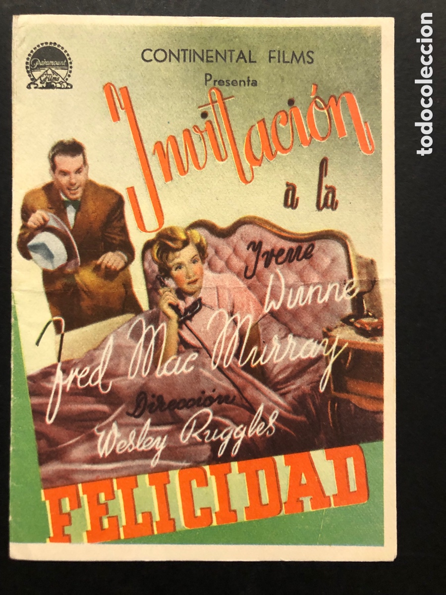 Kino: Programa invitaci&oacute;n a la felicidad irene Dunne con publicidad teatro circo villar A6