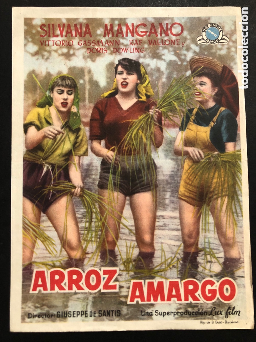 Kino: Programa arroz amargo silvana Mangano con publicidad cine constancia silla A6