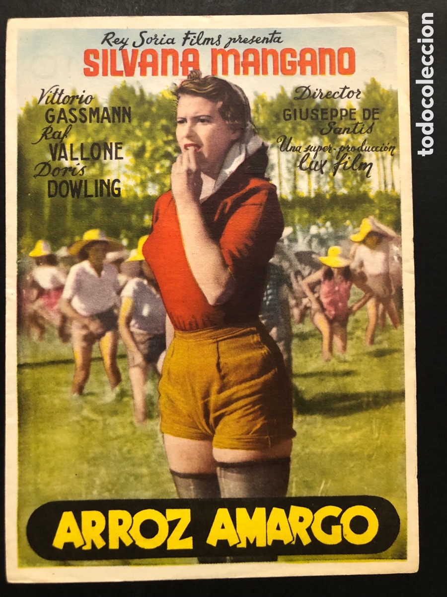 Kino: Programa arroz amargo silvana Mangano con publicidad cine fantasio Baracaldo A6