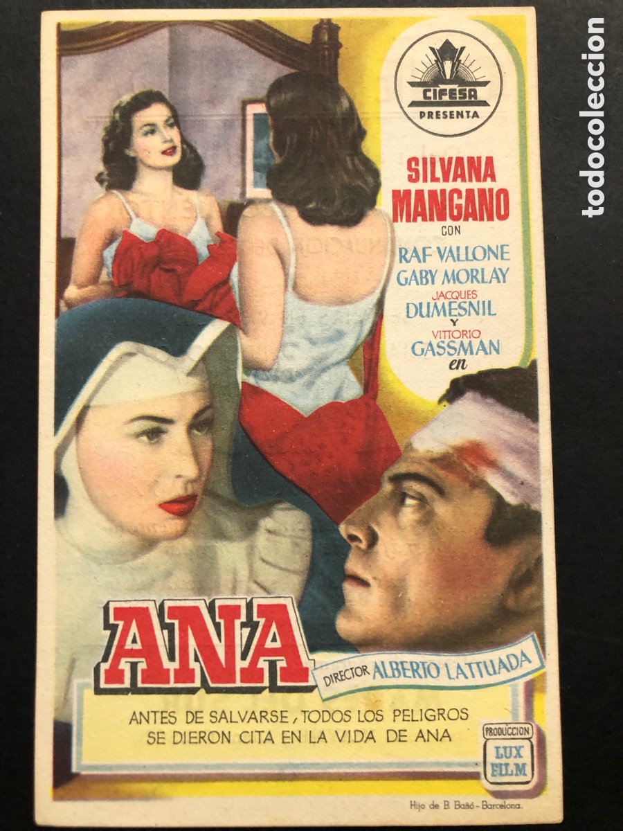 Kino: Programa cifesa Ana silvana Mangano con publicidad cine avenida valencia A6
