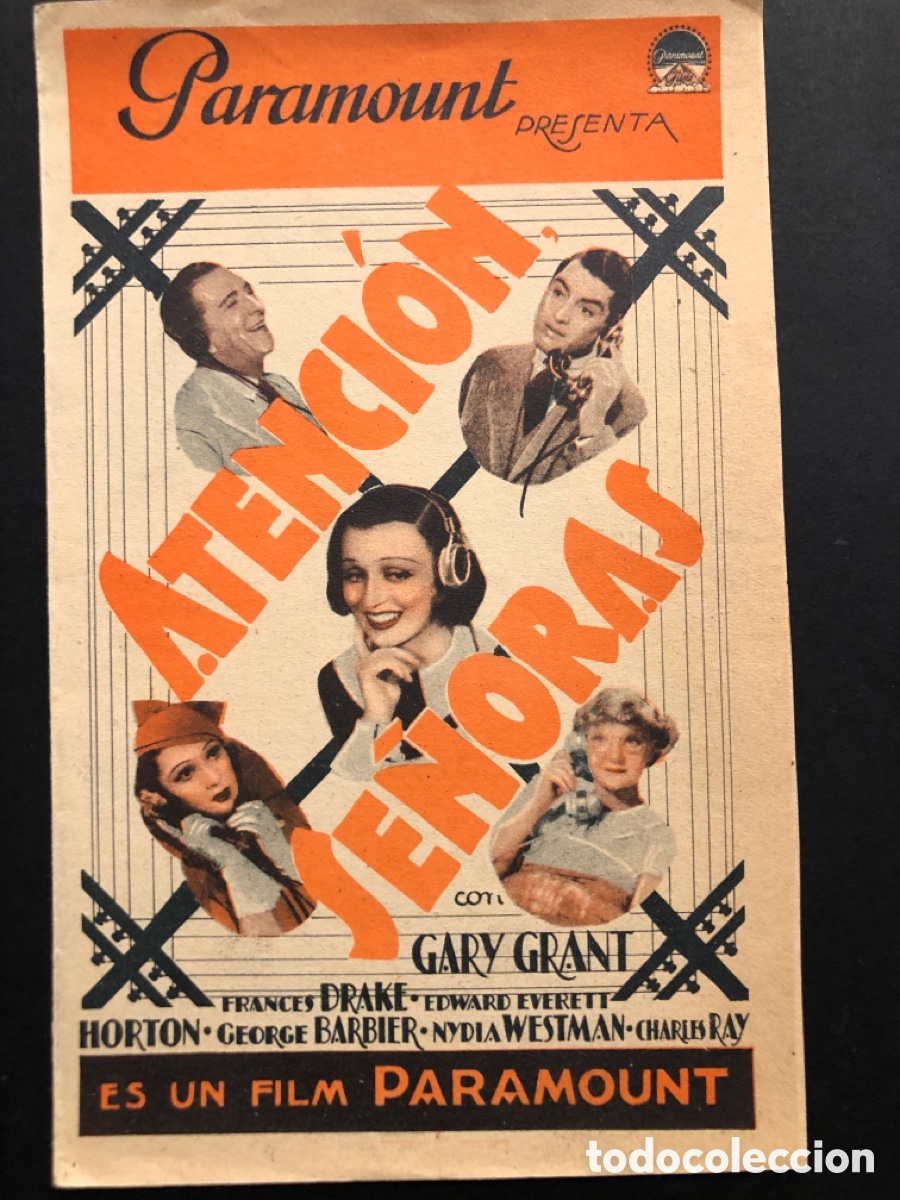 Kino: Programa atenci&oacute;n se&ntilde;oras Cary Grant con publicidad teatre guimera picarol cinema A6