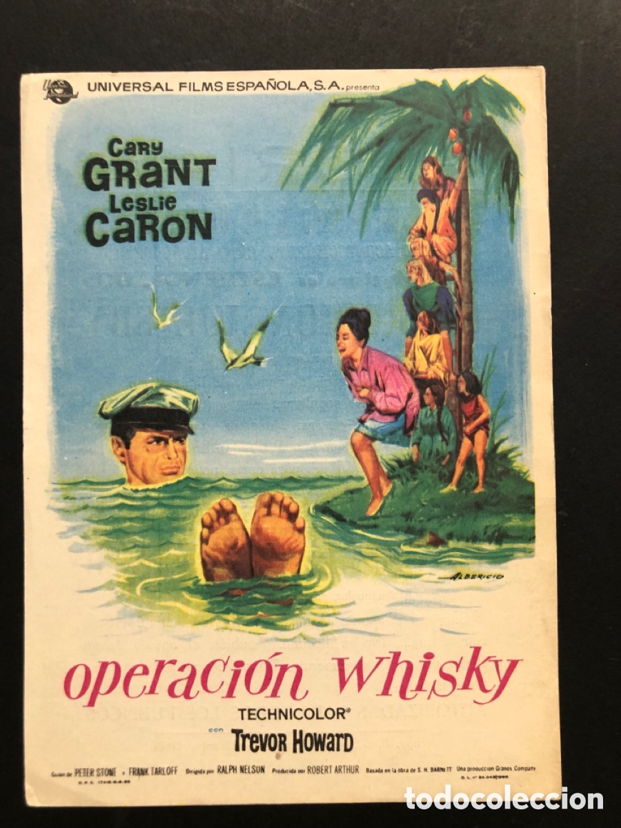 Kino: Programa operaci&oacute;n Whisky Cary Grant con publicidad cine gloria Elda A6