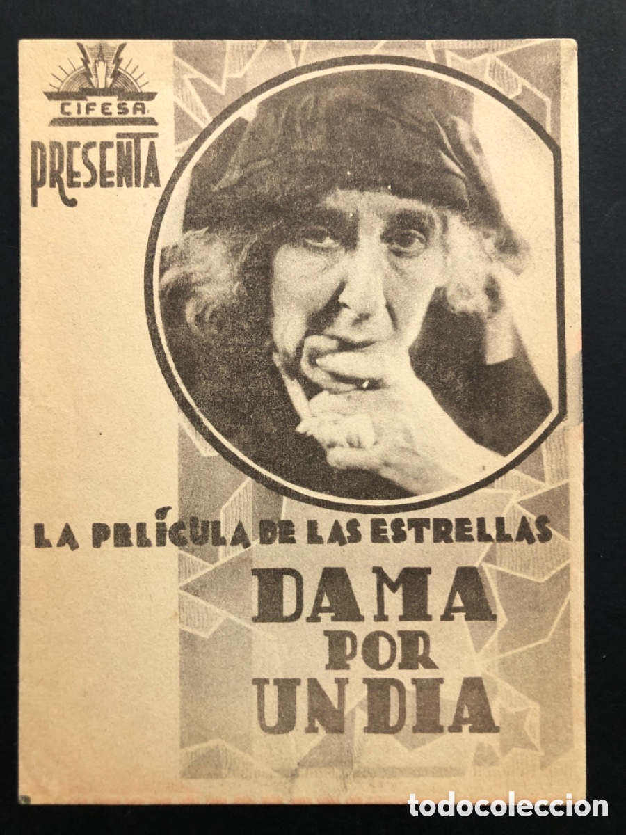 Cine: Programa dama por un d&iacute;a warren William May Robson con publicidad cine principal Hellin A6