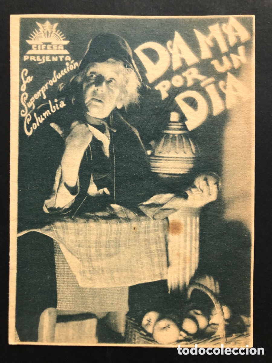 Cine: Programa dama por un d&iacute;a warren William May Robson con publicidad cinema Avenc U G T Esplugues A6