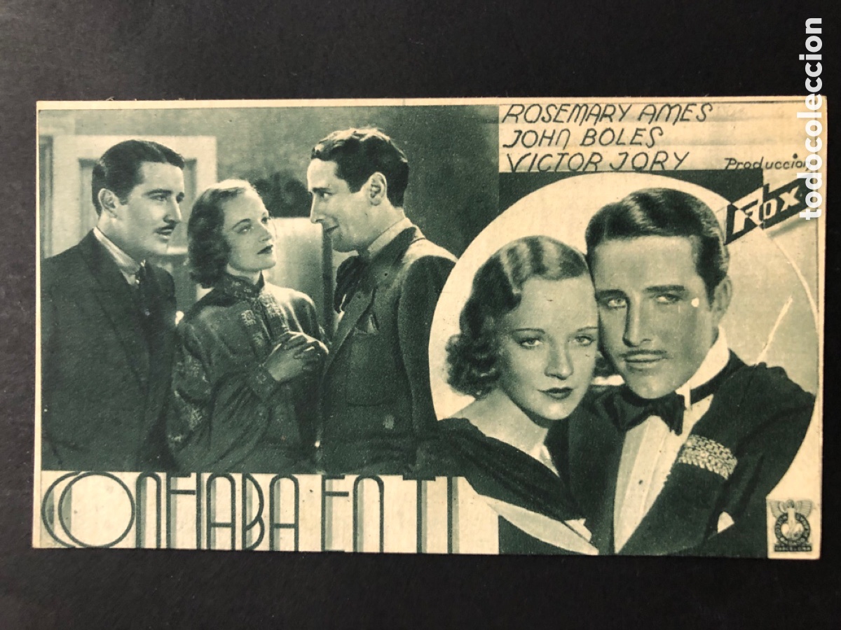 Cine: Programa confiaba en ti Warner Baxter con publicidad salon Giner Carlet A6