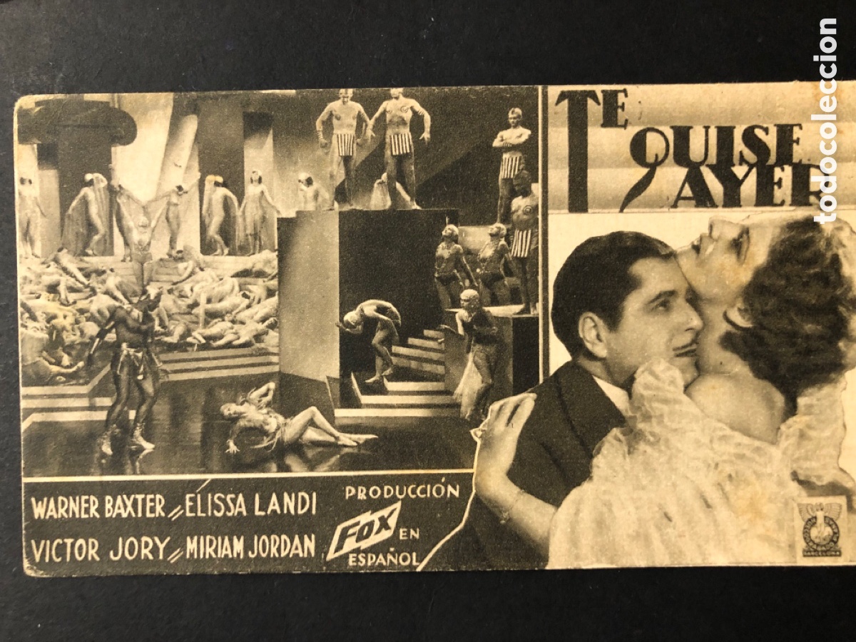 Cine: Programa te quise ayer Warner Baxter elissa landi con publicidad cine versalles A6