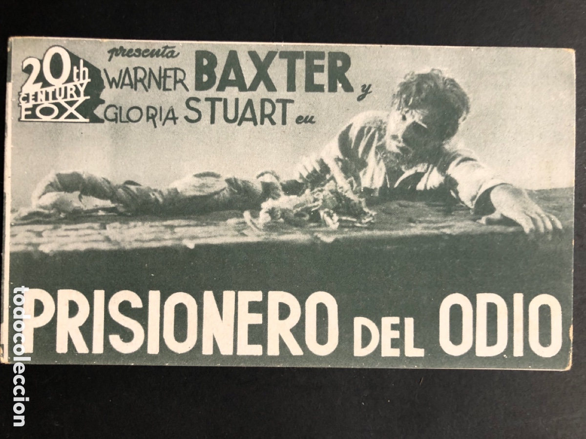 Cine: Programa prisionero del odio Warner Baxter gloria stuart publicidad cinema la calandria Masnou A6