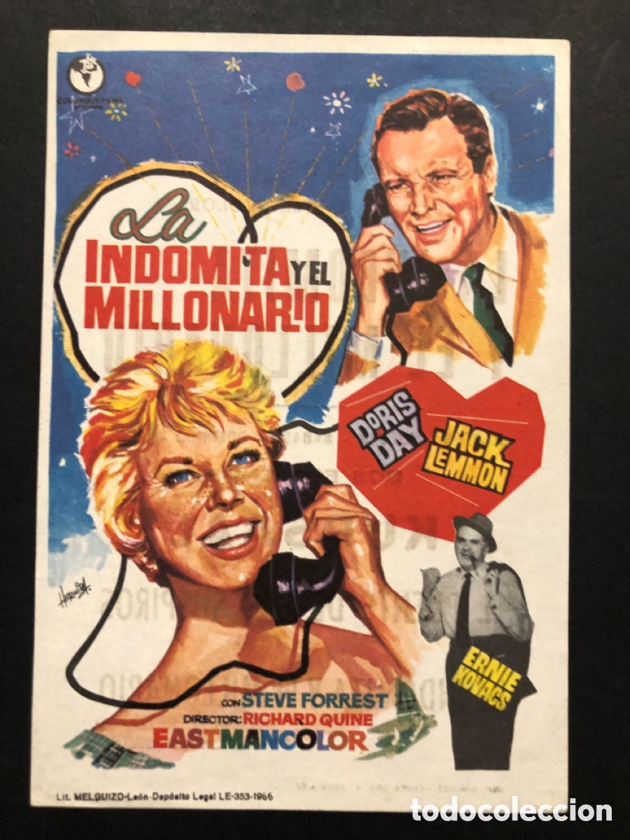 Cine: Programa la indomita y el millonario doris day con publicidad cine kursaal reus A6