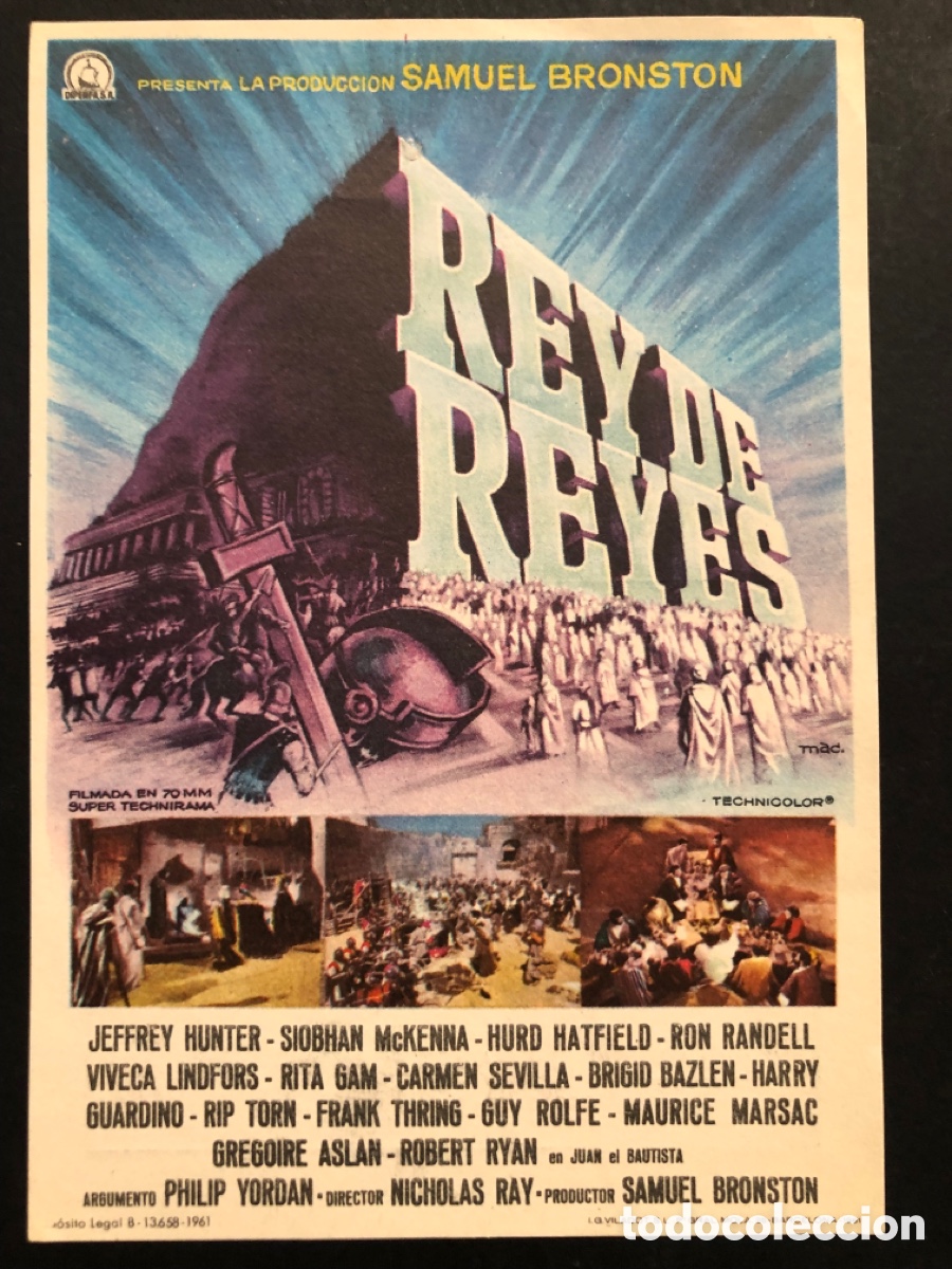 Cine: Programa rey de reyes jeffrey hunter con publicidad cine Serra y monumental mataro A6