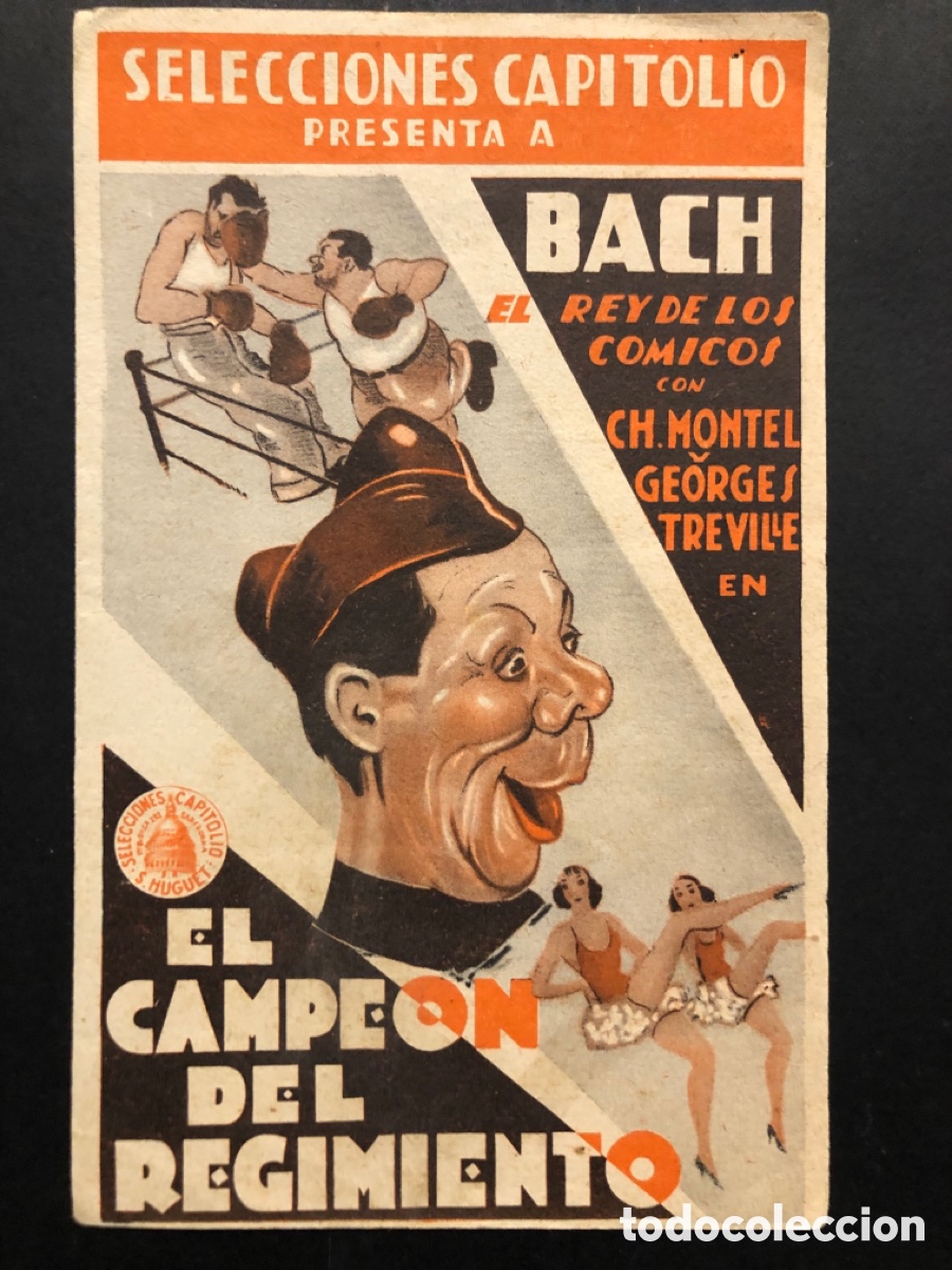 Cine: Programa el campe&oacute;n del regimiento Bach con publicidad cine perello A6