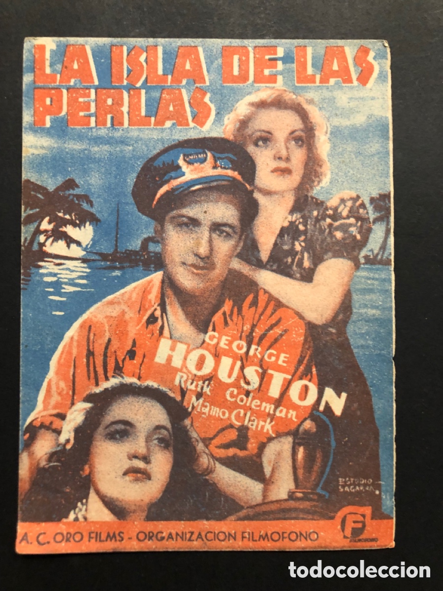 Cine: Programa la isla de las perlas George Houston con publicidad teatro cervantes Malaga A6