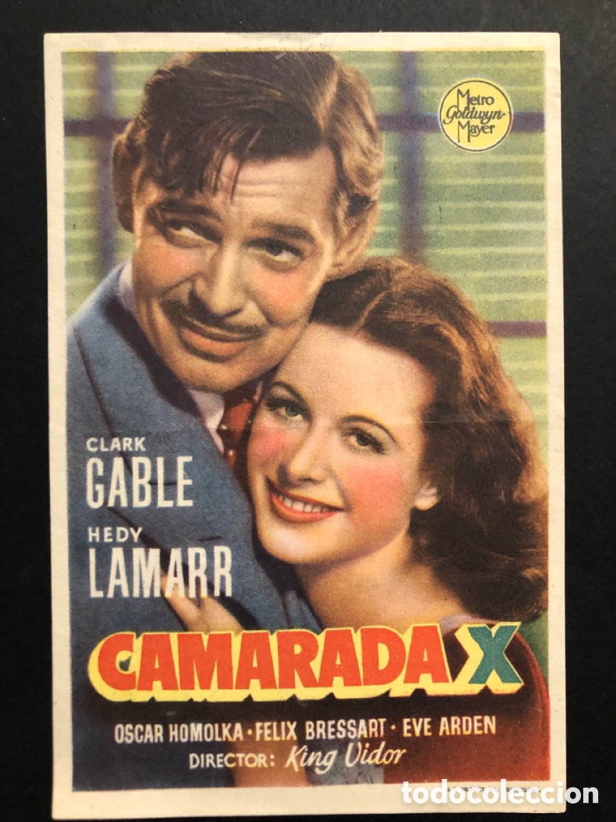 Cine: Programa MGM camarada X clark gable hedy lamarr con publicidad cine sur Mislata
