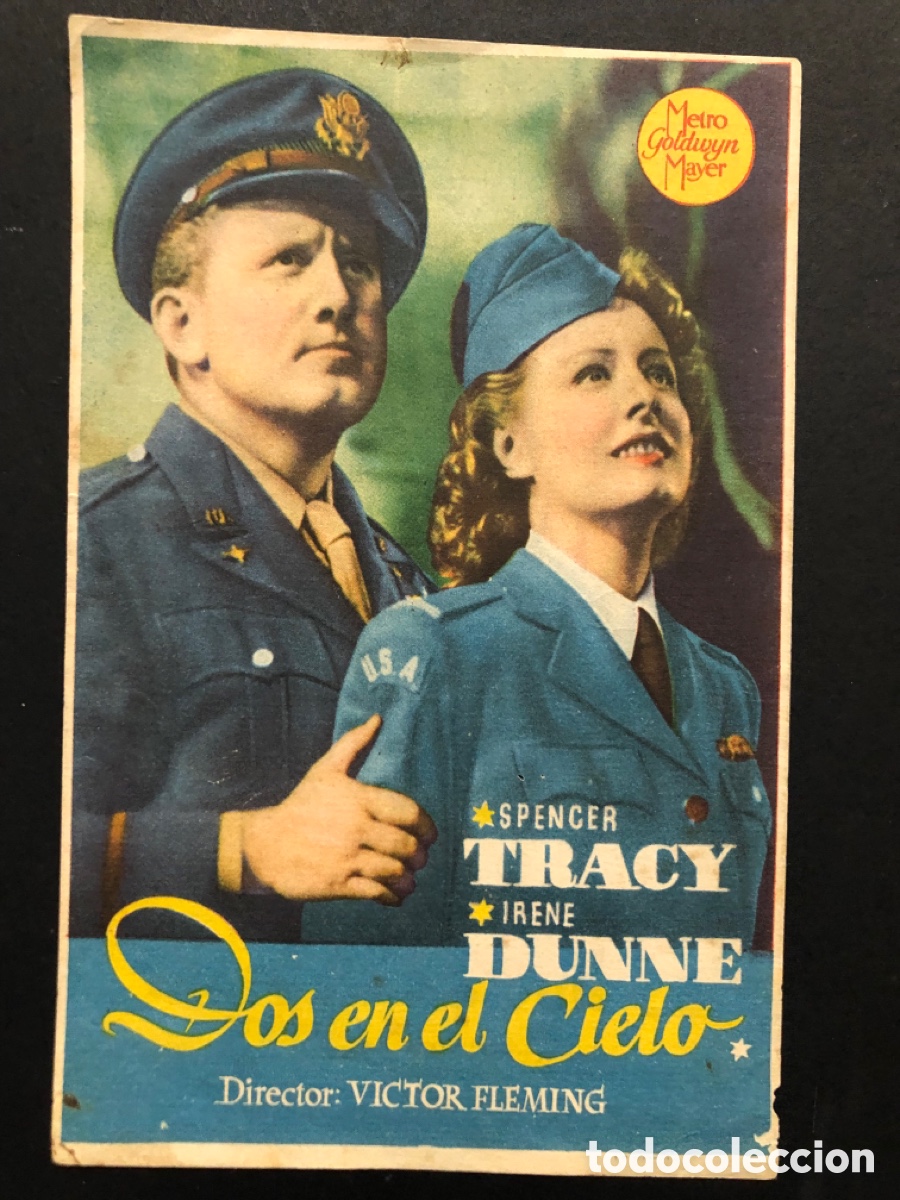  Flyers Publicitaires de films Anciens: Programa MGM dos en el cielo spencer tracy irene Dunne con publicidad cine goya valencia