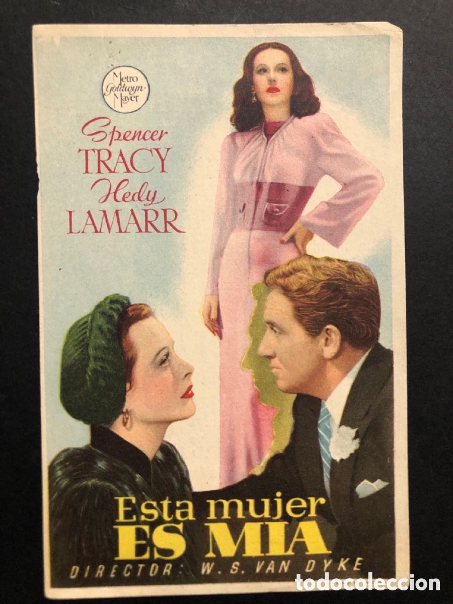  Flyers Publicitaires de films Anciens: Programa MGM est&aacute; mujer es mia spencer tracy hedy lamarr con publicidad teatro cervantes