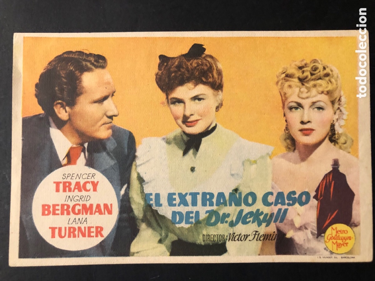  Flyers Publicitaires de films Anciens: Programa MGM el extra&ntilde;o caso del doctor jekill spencer tracy lana turner ingrid bergman