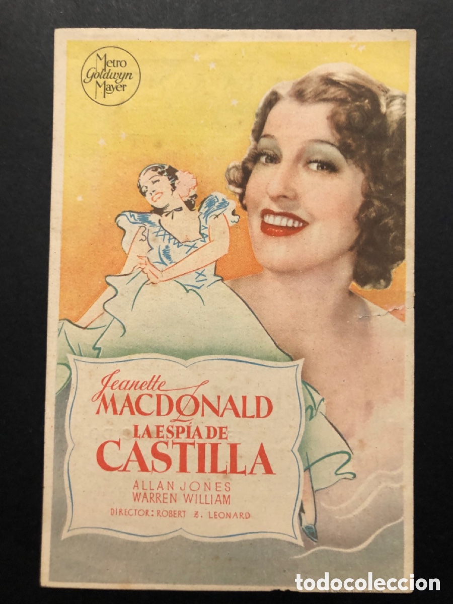  Flyers Publicitaires de films Anciens: Programa MGM la espia de castilla jeanette MacDonald con publicidad cinema la rambla