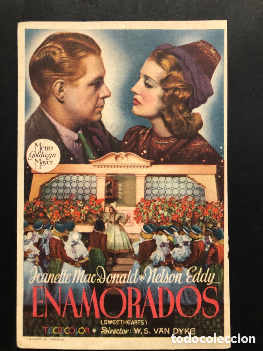  Flyers Publicitaires de films Anciens: Programa MGM enamorados jeanette MacDonald nelson Eddy con publicidad cine ed&eacute;n barcelona