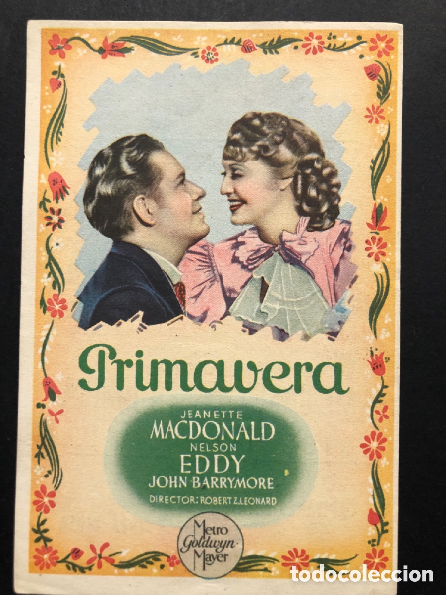  Flyers Publicitaires de films Anciens: Programa MGM primavera jeanette MacDonald con publicidad cine lido