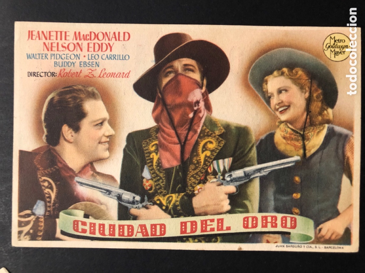  Flyers Publicitaires de films Anciens: Programa MGM ciudad del oro jeanette MacDonald nelson Eddy con publicidad cine espa&ntilde;ol y palacio v
