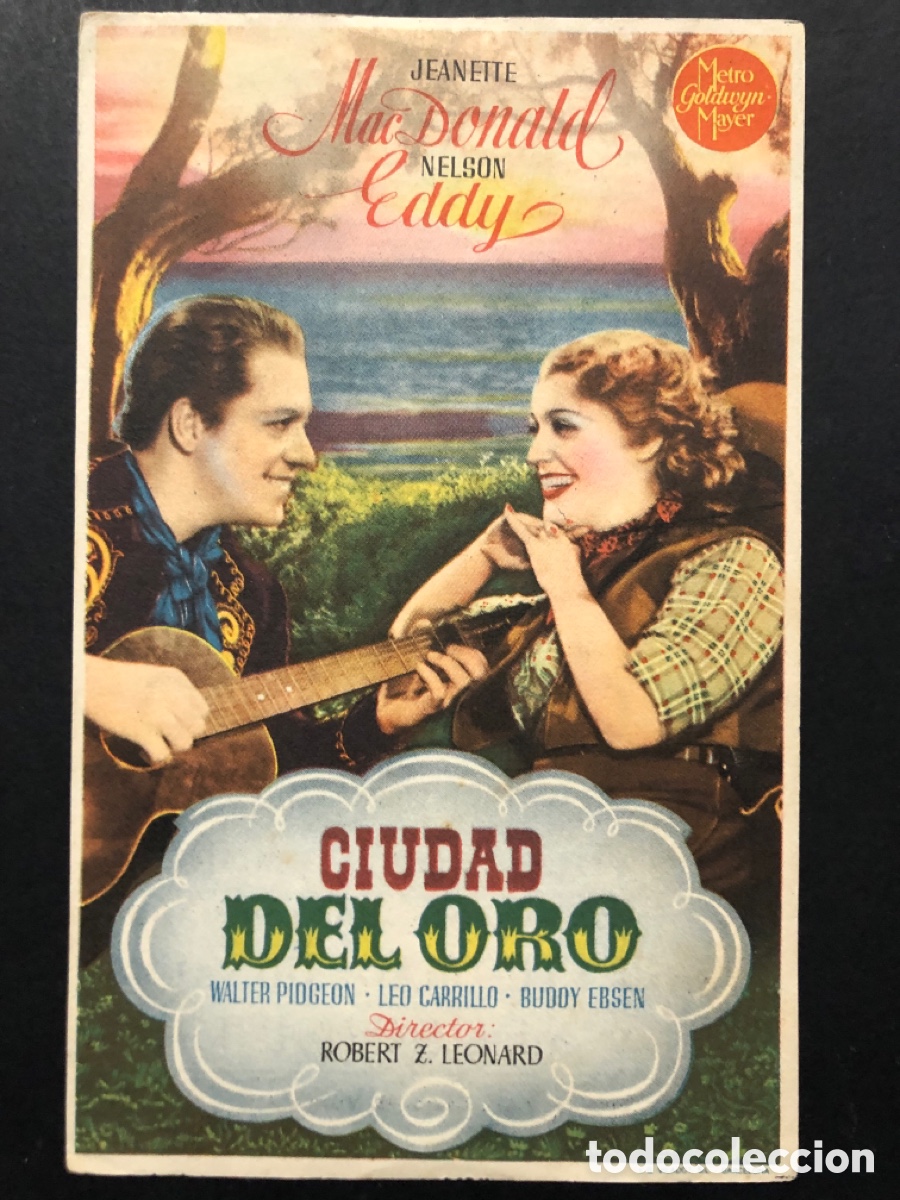  Flyers Publicitaires de films Anciens: Programa MGM ciudad del oro jeanette MacDonald nelson Eddy con publicidad cine gran v&iacute;a valencia