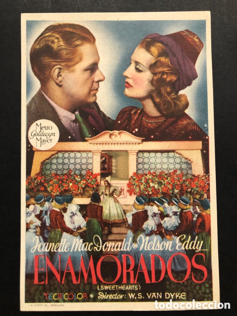  Flyers Publicitaires de films Anciens: Programa MGM enamorados jeanette MacDonald nelson Eddy con publicidad uni&oacute;n musical liria