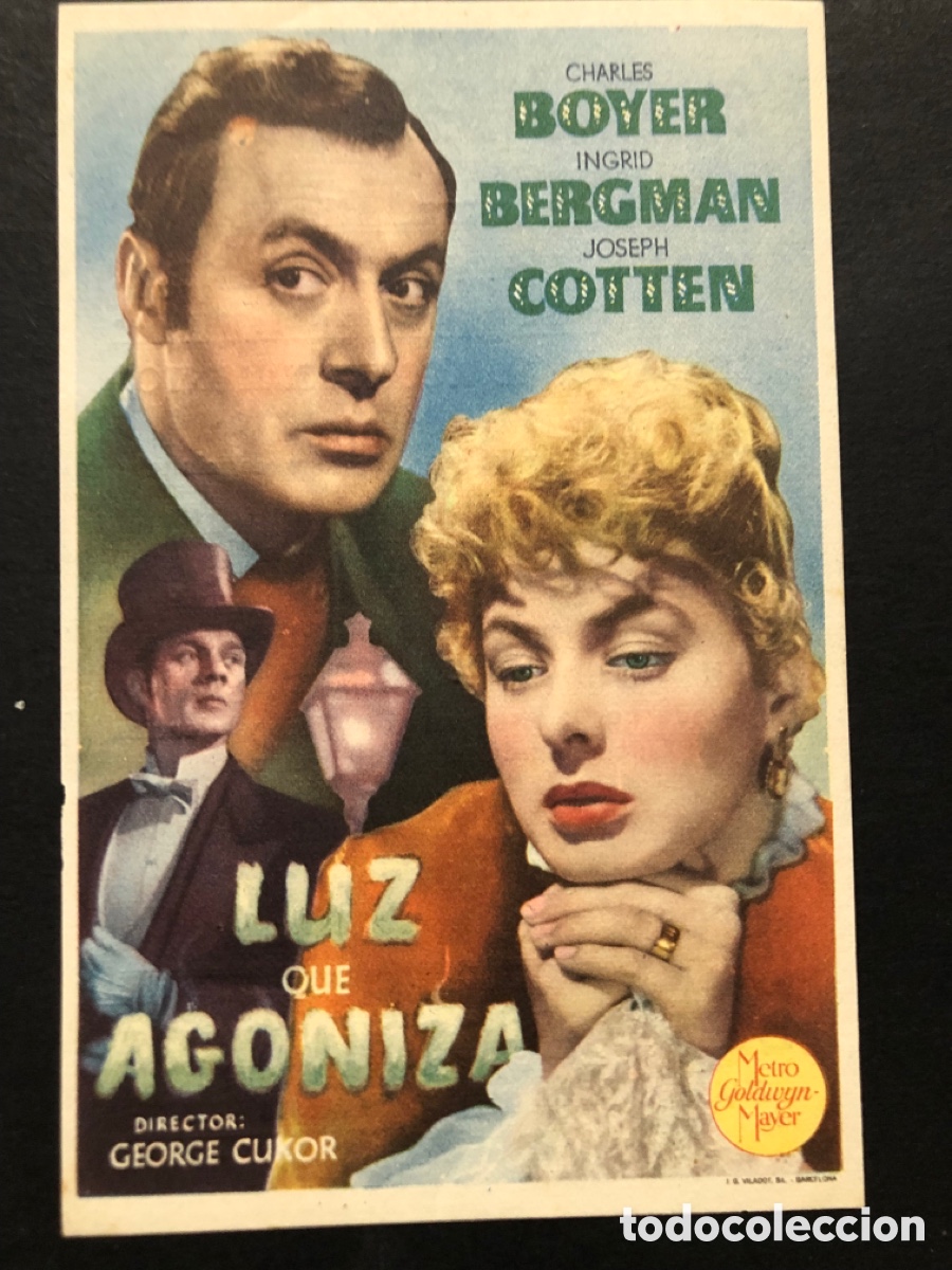Folhetos de m&atilde;o de filmes antigos de cinema: Programa MGM luz que agoniza ingrid bergman charles boyer con publicidad cinema saboya castellon