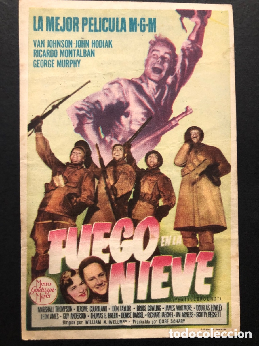 Kino: Programa MGM fuego en la nieve van johnson con publicidad cine sur Mislata