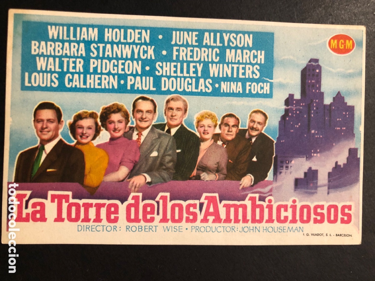 Kino: Programa MGM la torre de lis ambiciosos barbara stanwyck con publicidad teatro principal