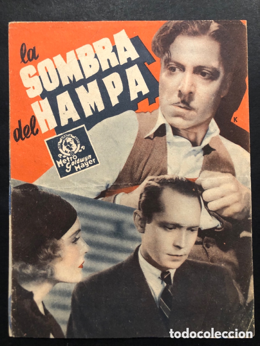 Kino: Programa la sombra del hampa Madge evans franchot tone con publicidad cine Gades cadiz A7
