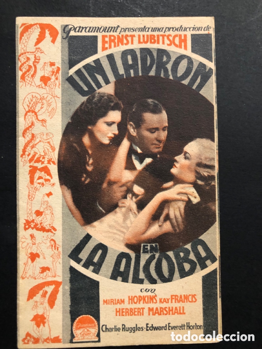 Kino: Programa un ladron en la alcoba miriam hopkins ernst lubitsch con publicidad cine ancora calella A7