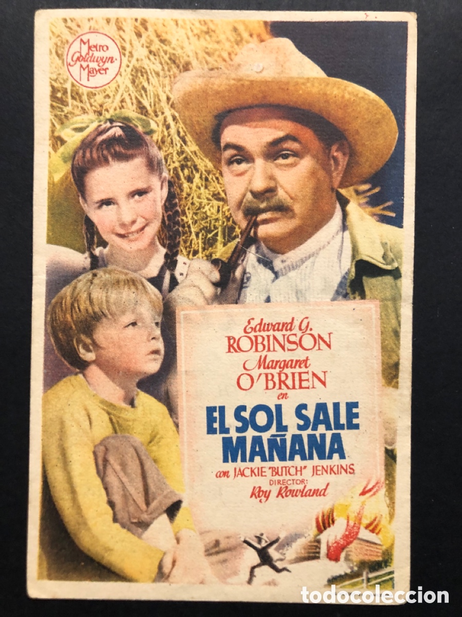 Kino: Programa MGM el sol sale ma&ntilde;ana edward G Robinson con publicidad cine Pompeya benetuser