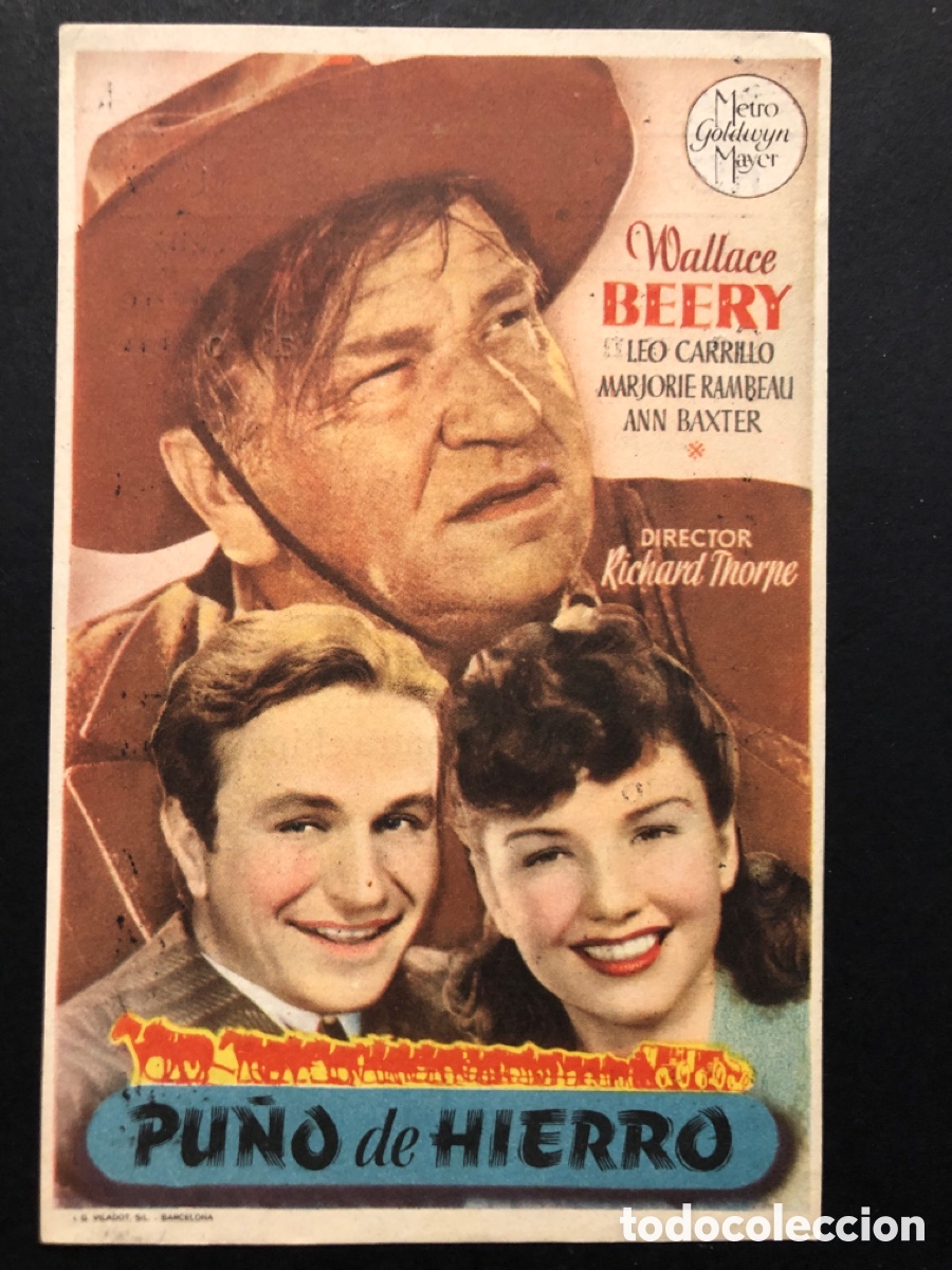 Kino: Programa MGM pu&ntilde;o de hierro wallace beery con publicidad salon ideal baza