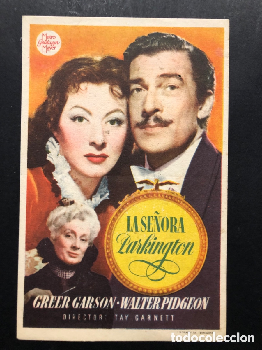 Kino: Programa MGM la se&ntilde;ora parkington Greer Garson con publicidad cine imperial