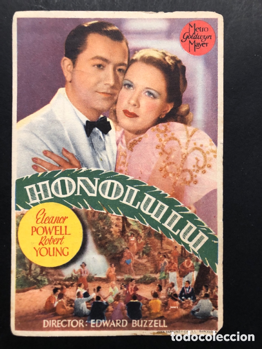 Kino: Programa MGM Honolulu Eleanor powell con publicidad cine gran v&iacute;a valencia
