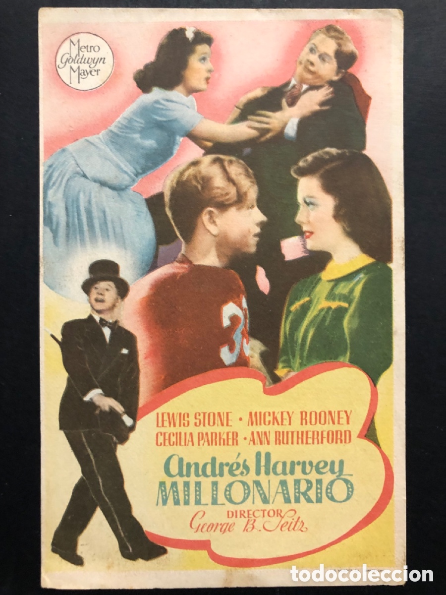 Kino: Programa MGM andres harvey millonario mickey rooney con publicidad cine gran v&iacute;a valencia
