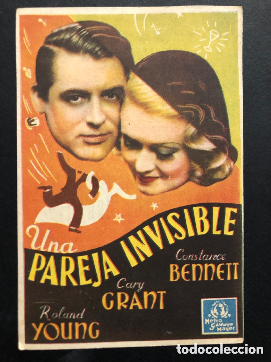 Kino: Programa MGM una pareja invisible cary grant constance bennett con publicidad cinema espa&ntilde;a valencia
