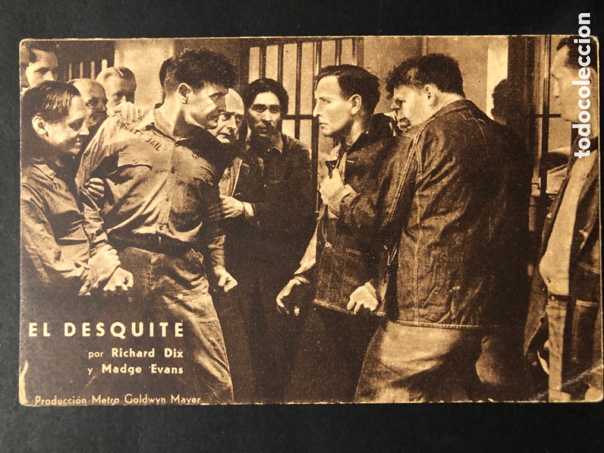 Kino: Programa tarjeta el desquite Richard Dix Madge Evans con publicidad cine Gades Cadiz A7
