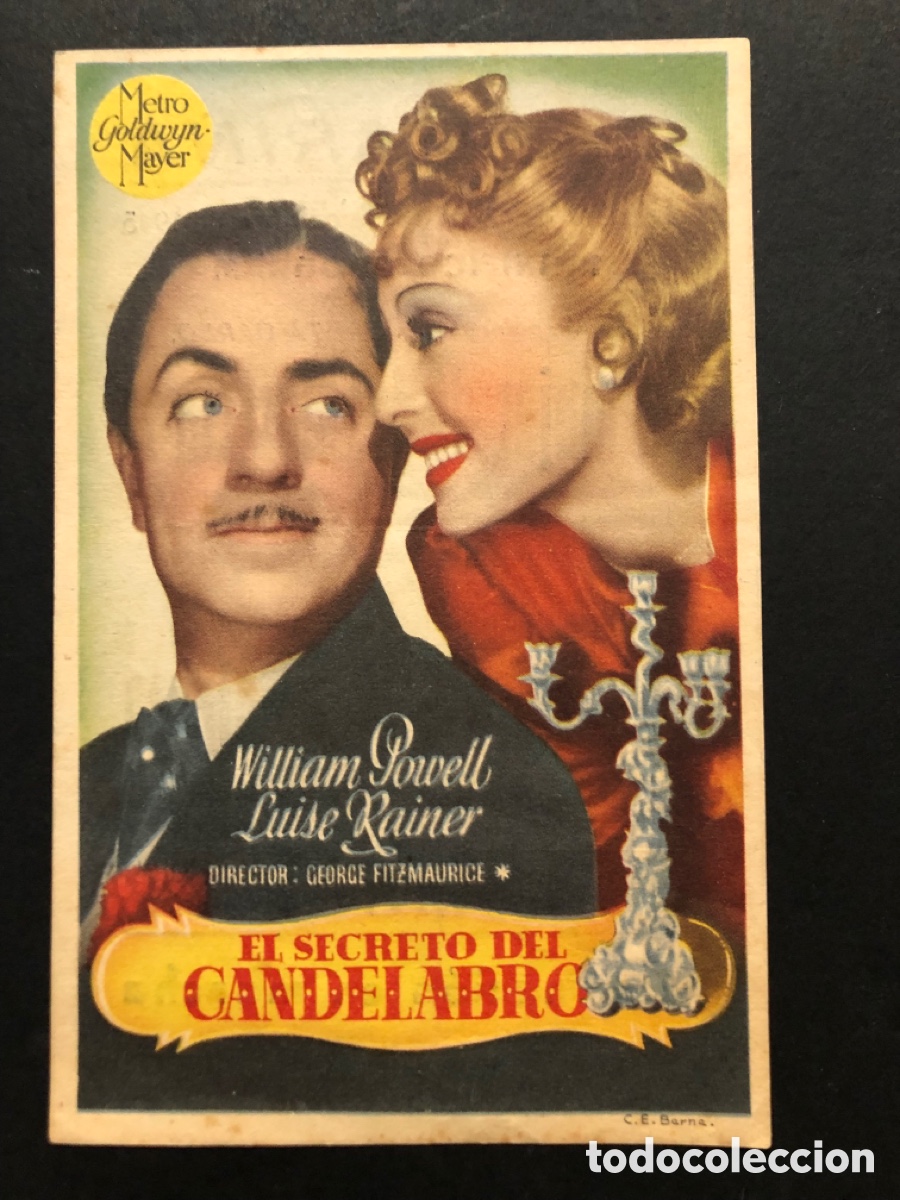 Kino: Programa MGM el secreto del candelabro luise rainer con publicidad cine marina valencia