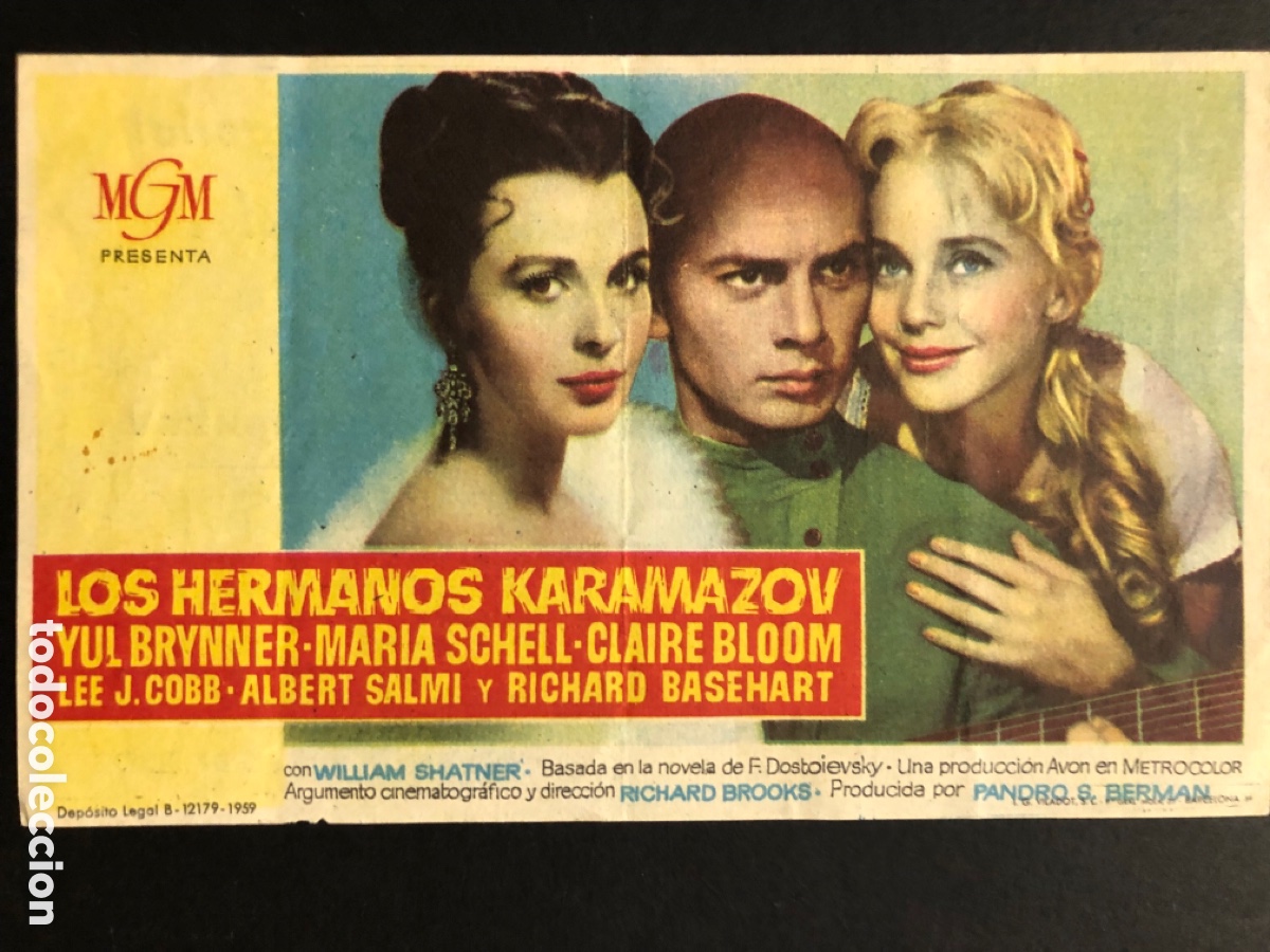 Kino: Programa MGM los hermanos karamazov yul brynner con publicidad gran teatro jativa
